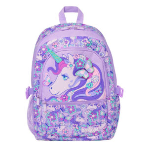 Unicorn with purple flowers Large Schoolbags